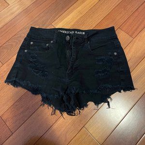Black Jean Shorts, Mid Rise